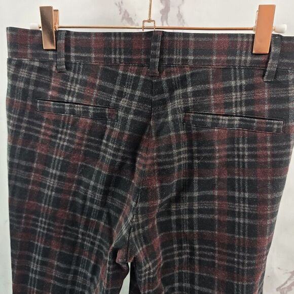 Betabrand Pants Womens Small Plaid Red Black Mid Rise Boot Cut - Picture 6 of 12
